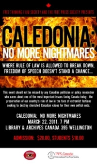 MMarch 22/11: Free Thinking Film Society & International Free Press Society bring Caledonia to Ottawa